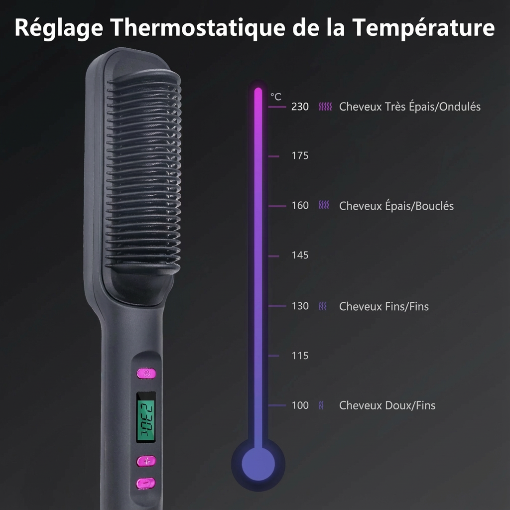 Electric Hot Comb Multifunctional Straight Hair Straightener Comb Negative Ion Anti-Scalding Styling Tool Straightening Brush