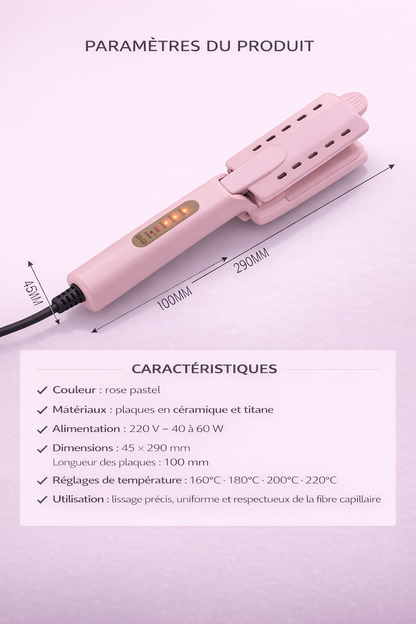 Lisseur Céramique Ionique Tourmaline – Cheveux Lisses & Brillants en Quelques Minutes