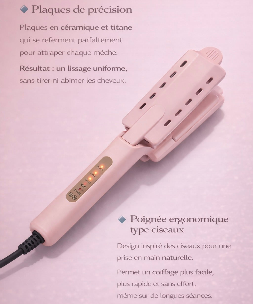 Lisseur Céramique Ionique Tourmaline – Cheveux Lisses & Brillants en Quelques Minutes