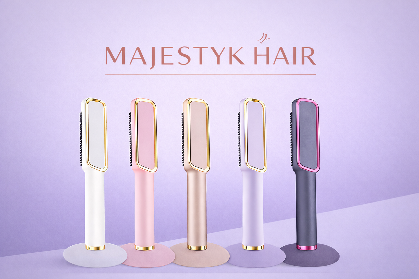 Brosse Chauffante Lissante à Ions Négatifs LED