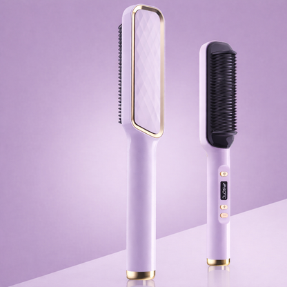 Brosse Chauffante Lissante à Ions Négatifs LED