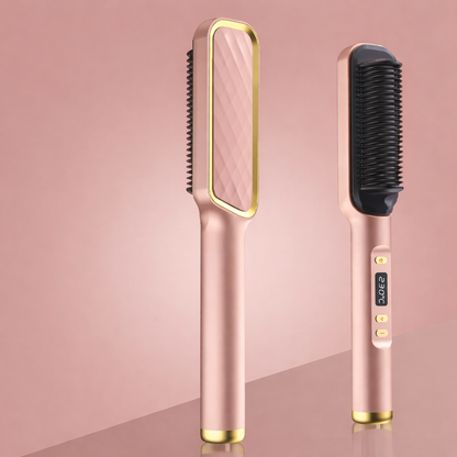 Brosse Chauffante Lissante à Ions Négatifs LED