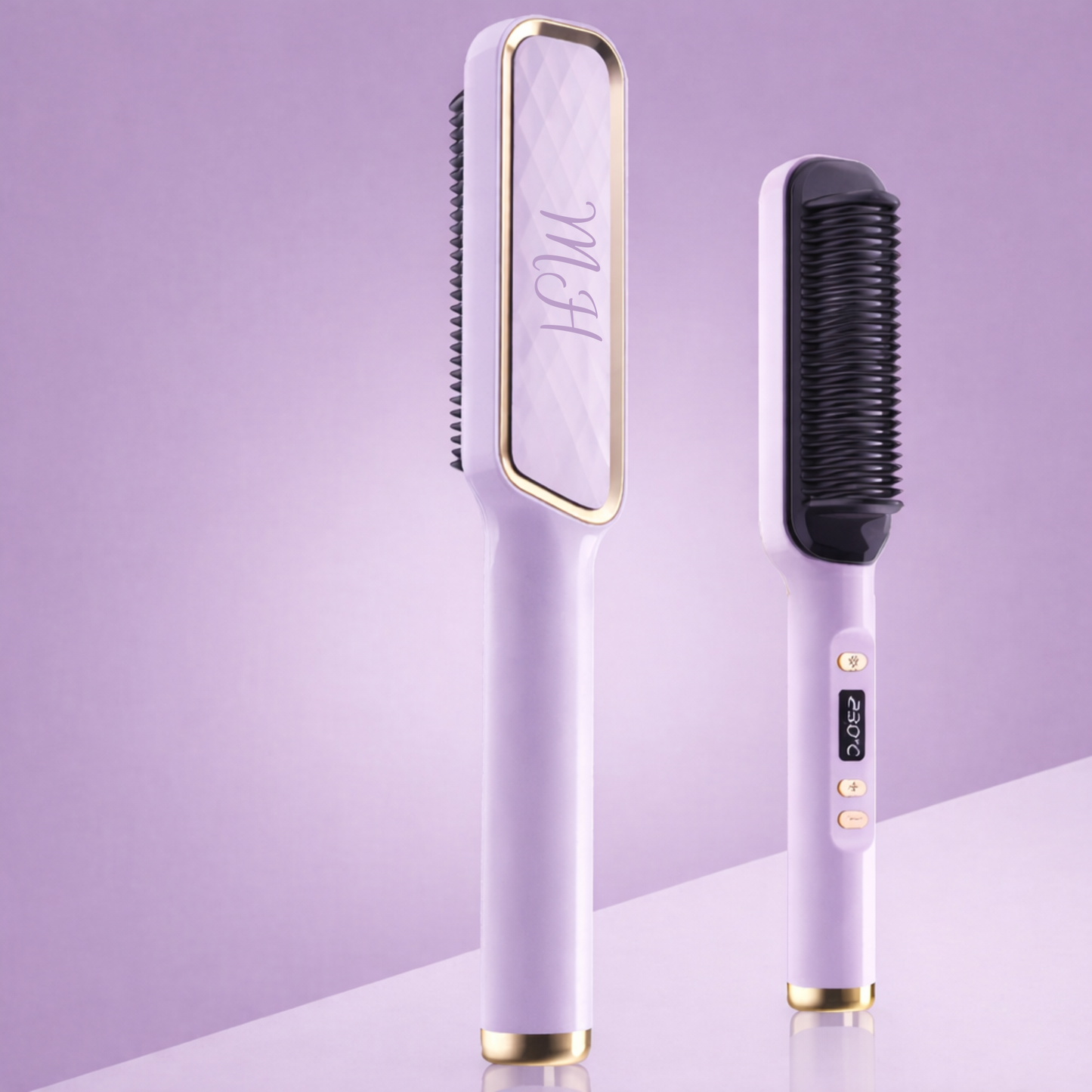 Brosse Chauffante Lissante à Ions Négatifs LED