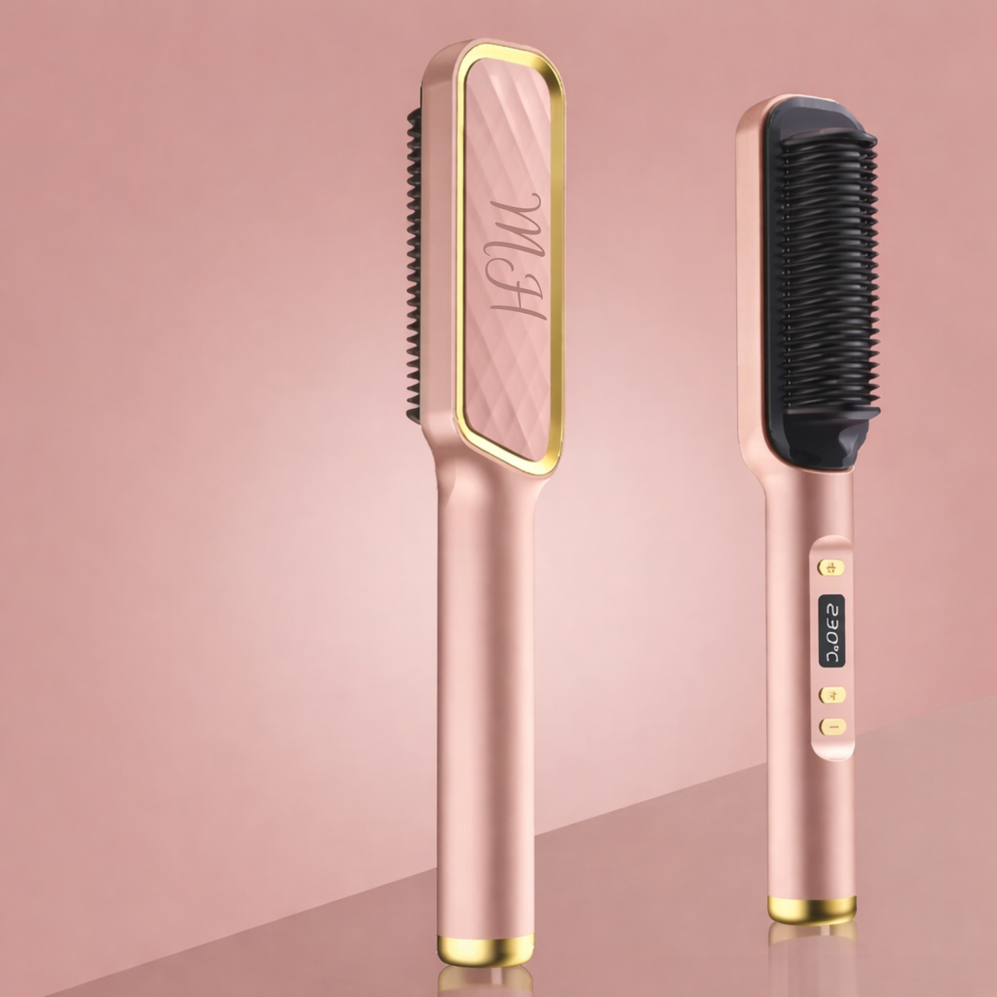 Brosse Chauffante Lissante à Ions Négatifs LED