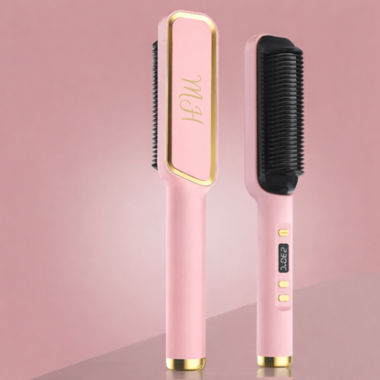 Brosse Chauffante Lissante à Ions Négatifs LED