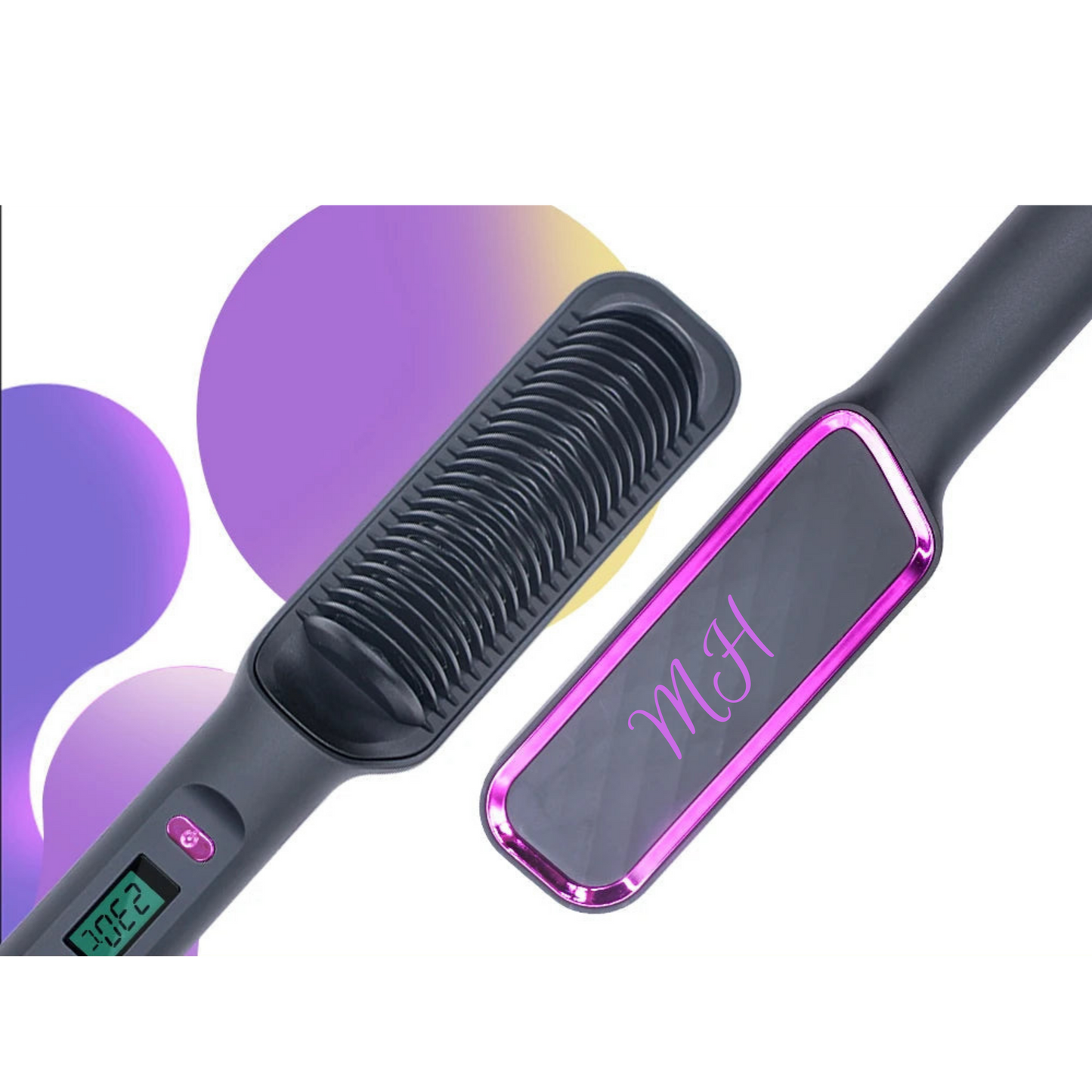 Brosse Chauffante Lissante à Ions Négatifs LED