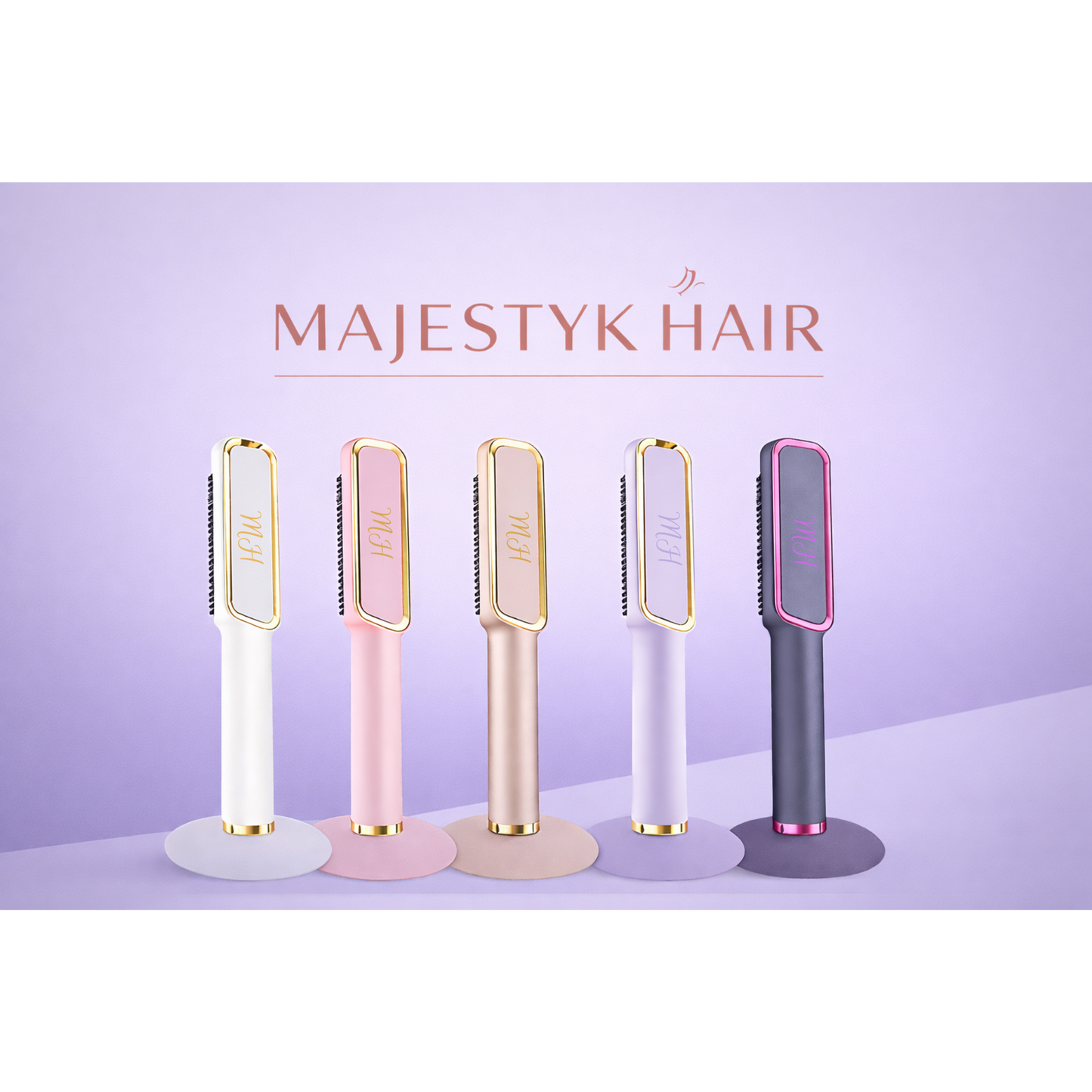 Brosse Chauffante Lissante à Ions Négatifs LED