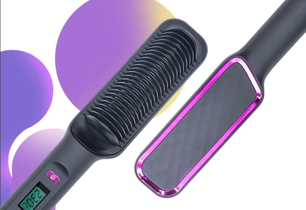 Electric Hot Comb Multifunctional Straight Hair Straightener Comb Negative Ion Anti-Scalding Styling Tool Straightening Brush