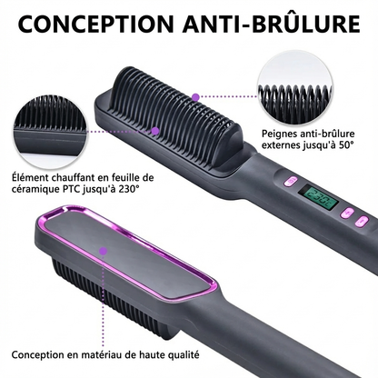 Electric Hot Comb Multifunctional Straight Hair Straightener Comb Negative Ion Anti-Scalding Styling Tool Straightening Brush